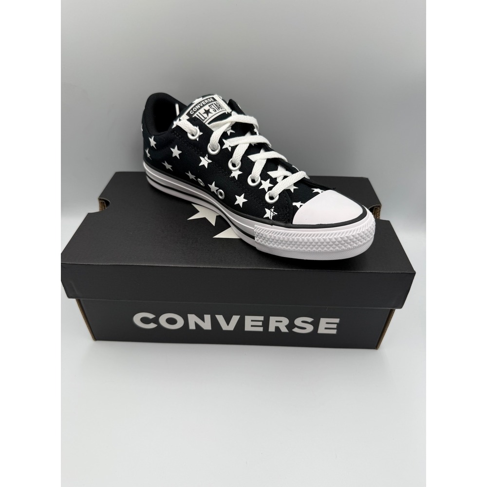 Converse CTAS Street Slip Black White Star Print Sneakers 096-20-0042 Size 5